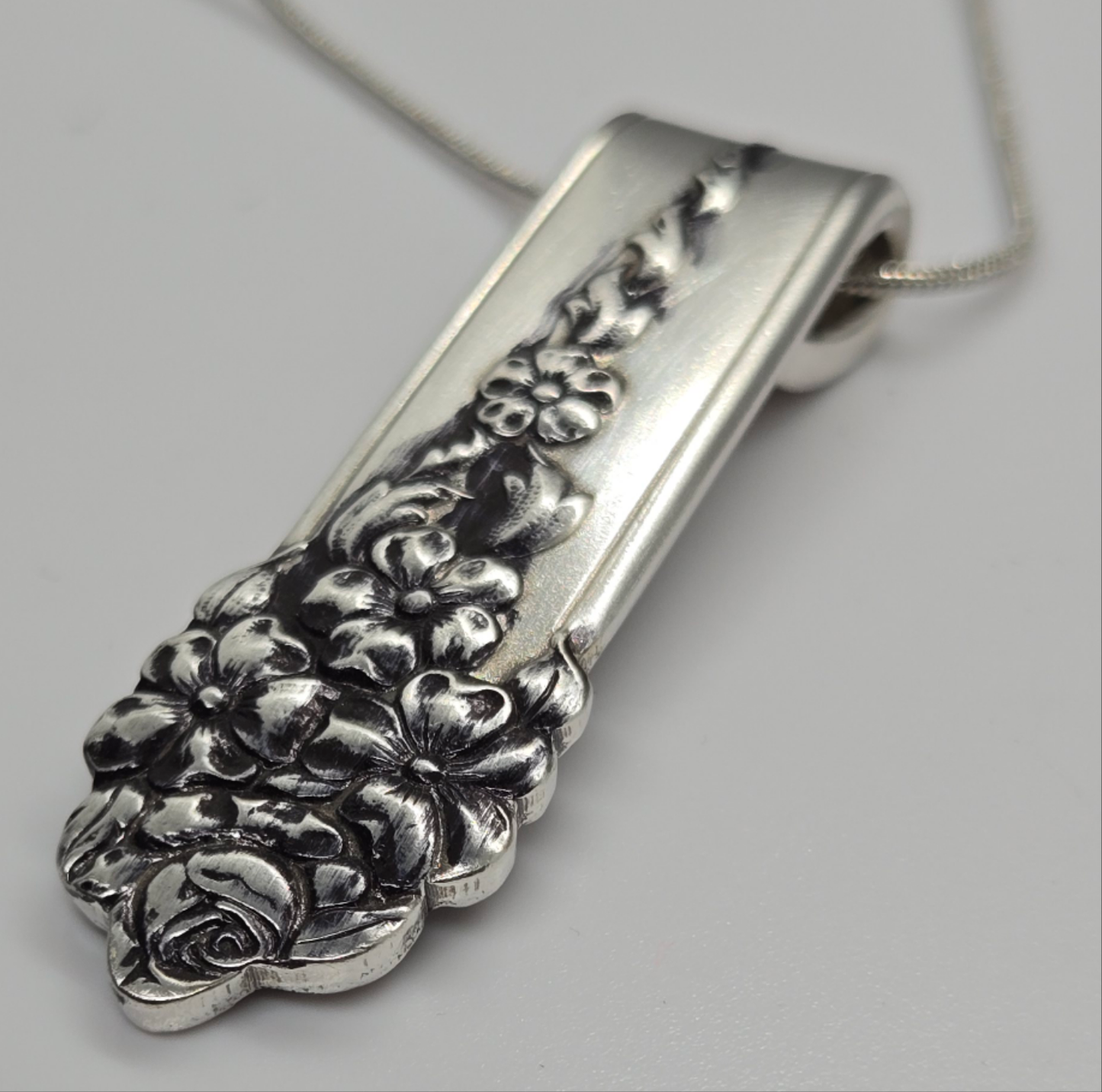Moss Rose Dangle Necklace and Pendant
