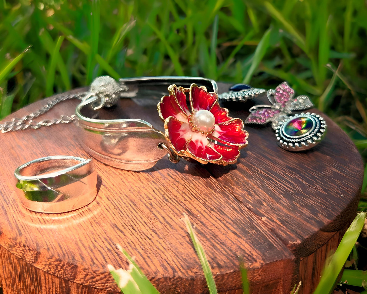 Button Snap Bracelet (four total interchangeable charms)