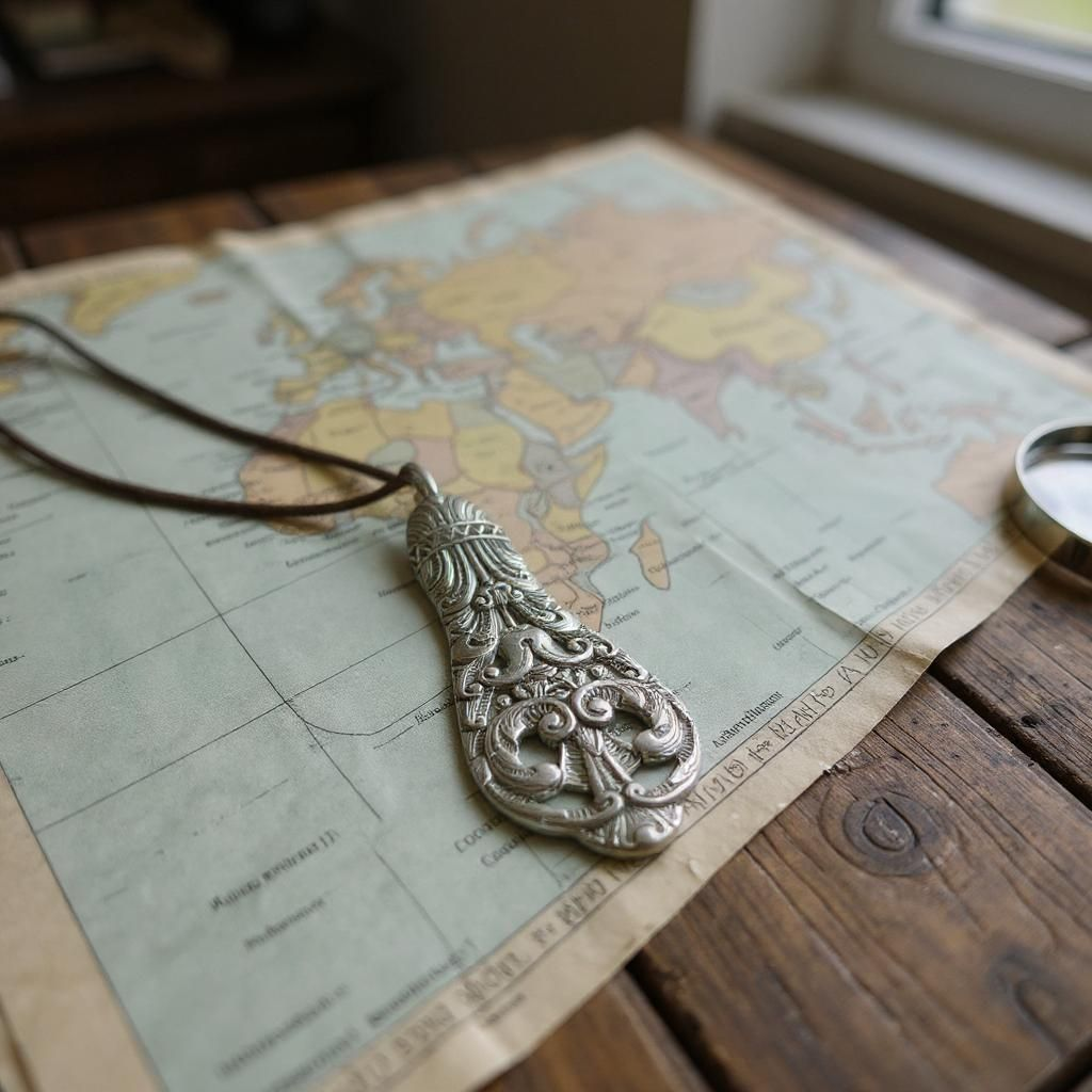Elegant Necklace 24-inch on a Cloth Canvas