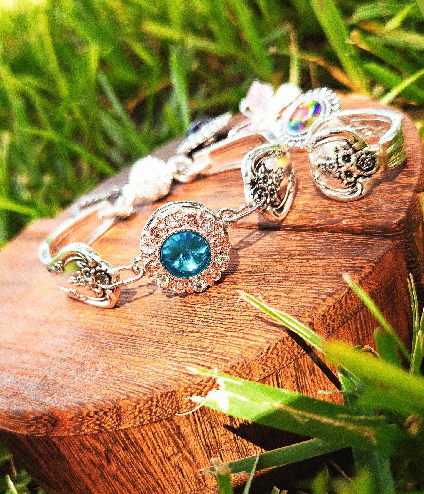Button Snap Bracelet (total four interchangeable charms)