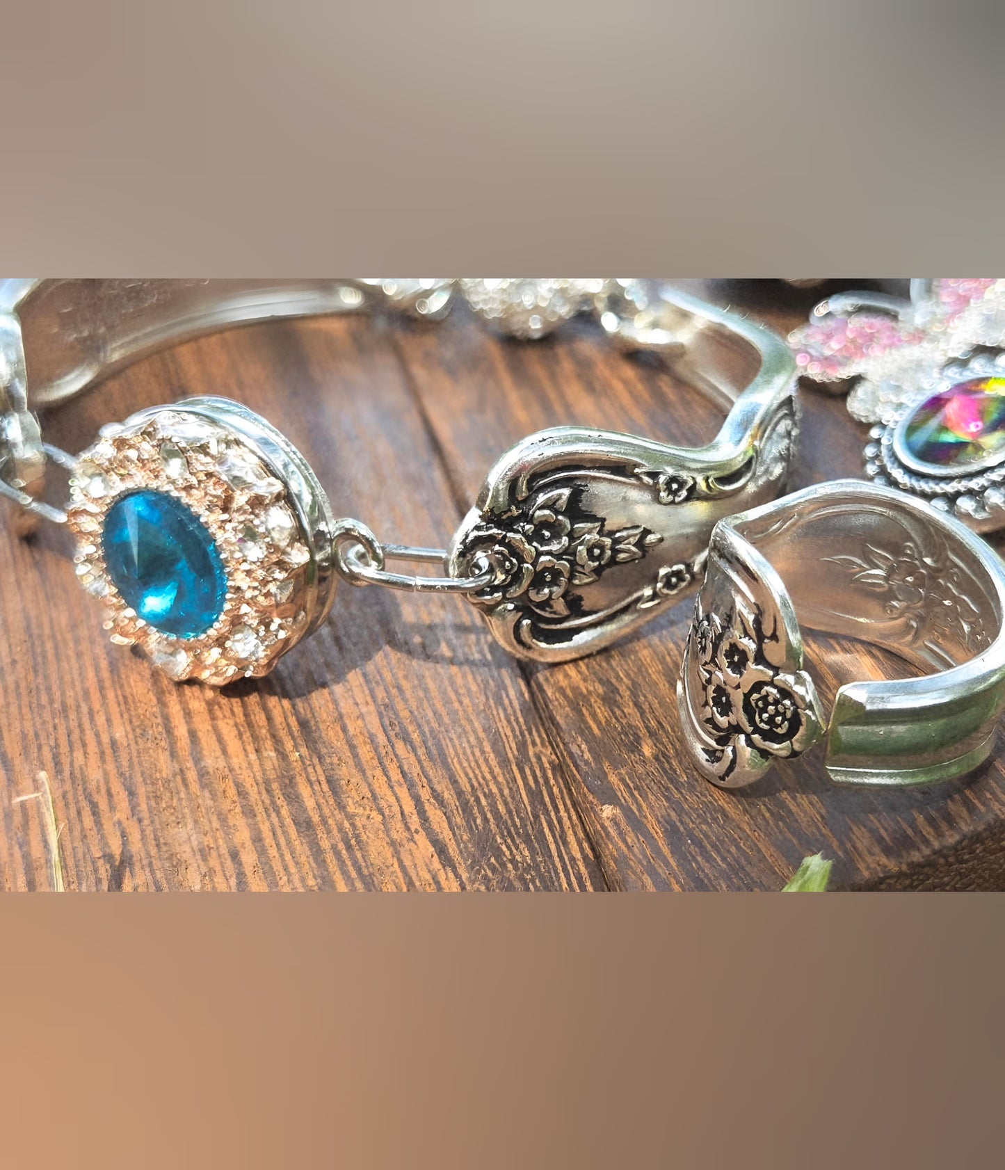 Button Snap Bracelet (total four interchangeable charms)