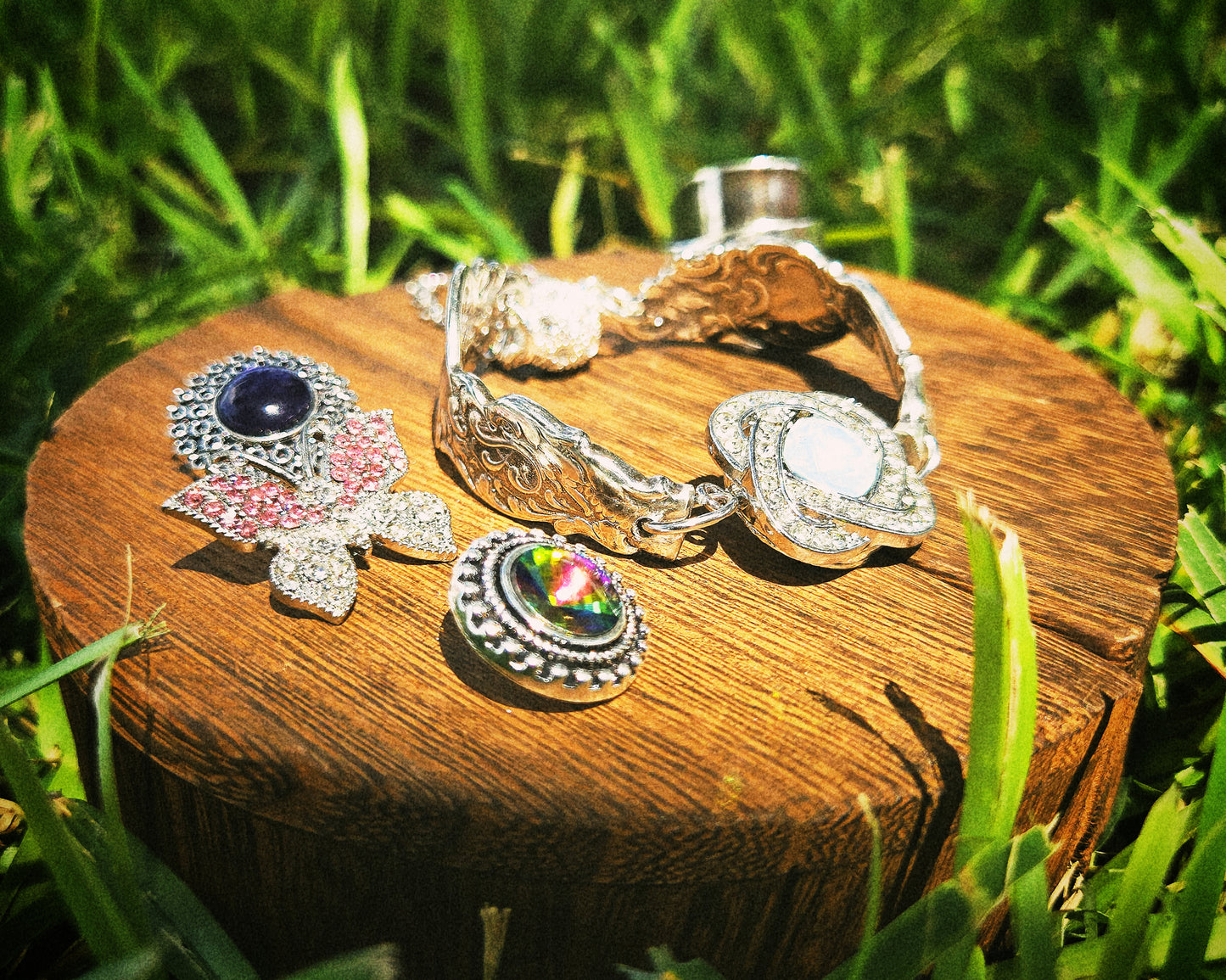 Button Snap Bracelet (four total interchangeable charms)