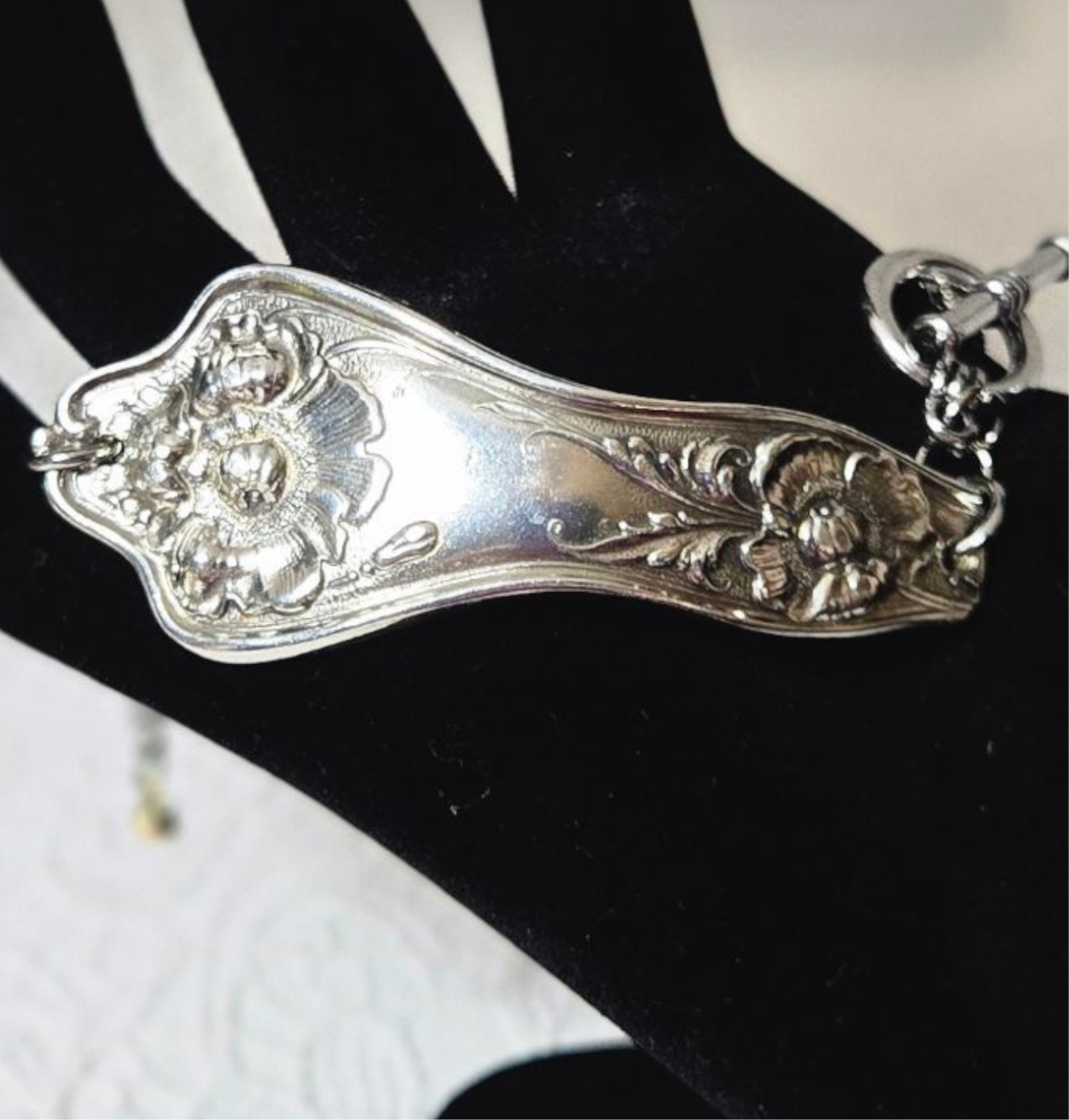 Bold Flower and Dainty Toggle Clasp
