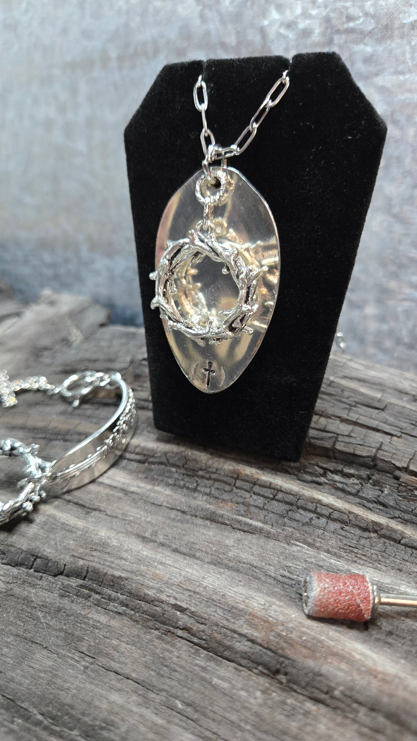 Silver Crown Thorn Necklace