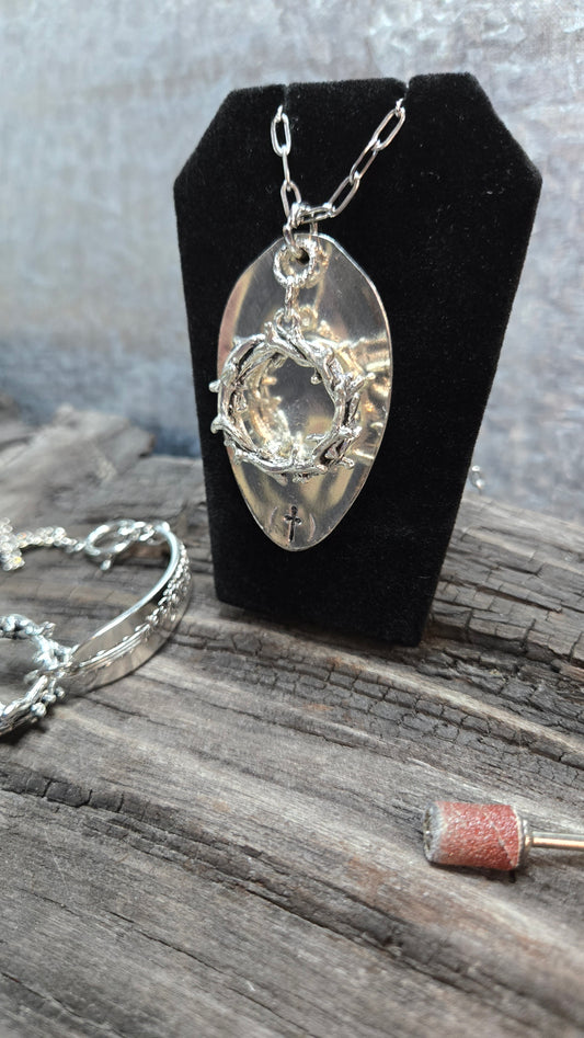 Silver Crown Thorn Necklace