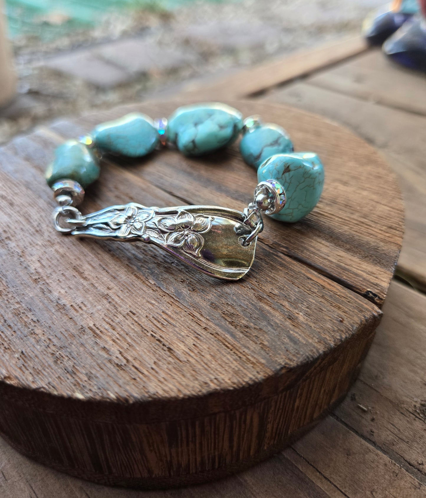 Orange Blossom Torquoise Bracelet (slip on) (PT-B4)