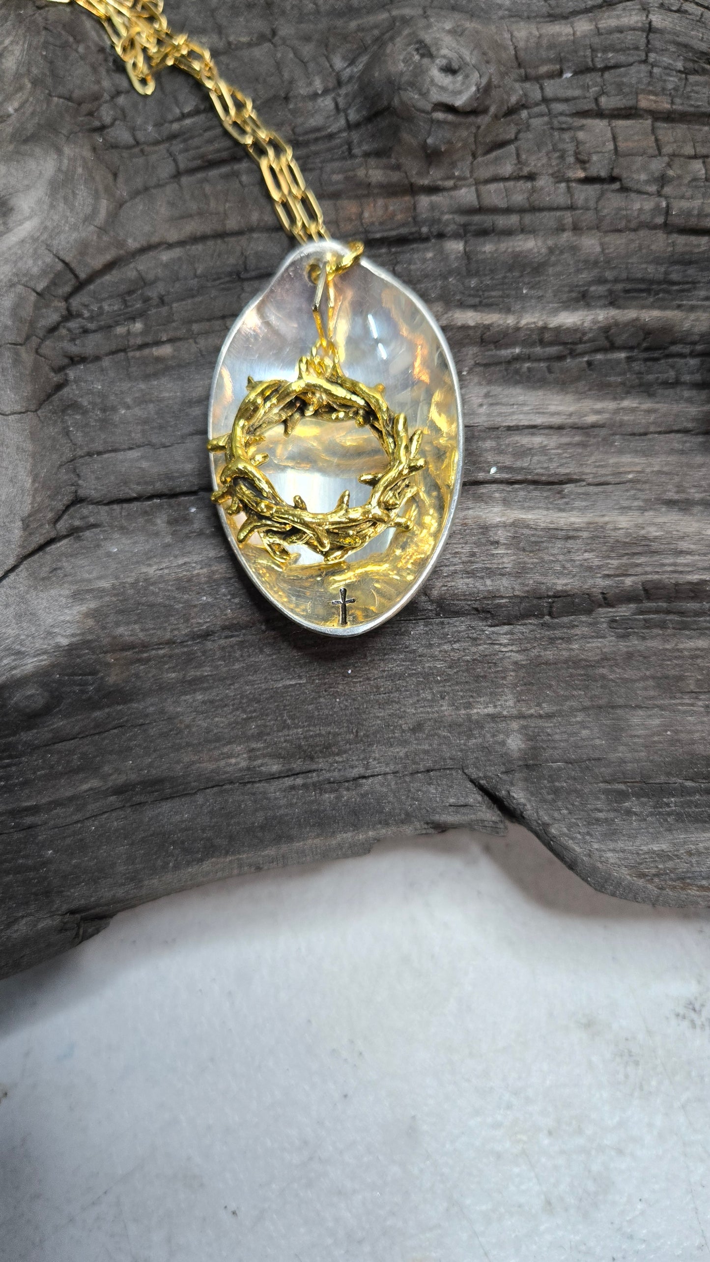 Gold Crown Thorn Necklace