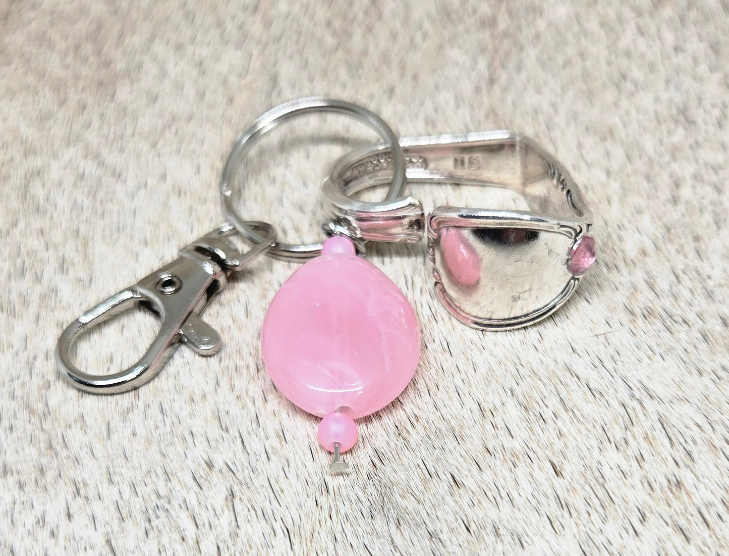 Pink Rhinestone Keychain
