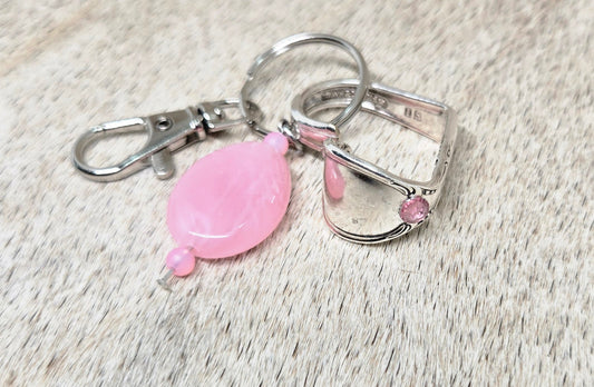Pink Rhinestone Keychain