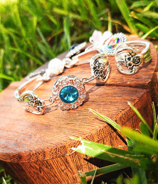 Button Snap Bracelet (total four interchangeable charms)