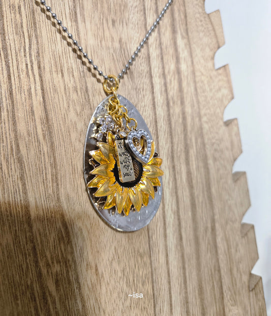 Spoon Bowl Sunflower Necklace