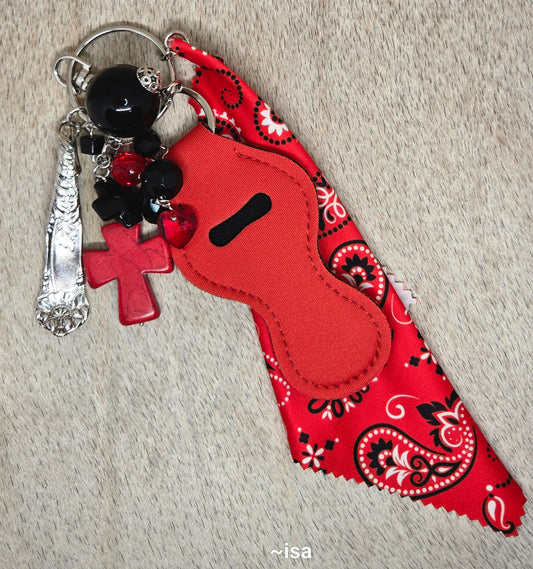 Red Charmed Keychain