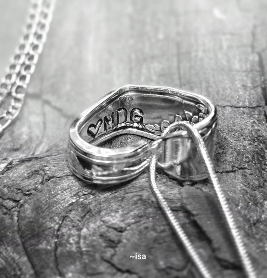 "Be Mine" Hearts special hand-stamped 《 1 heart necklace Up to 5 Characters》