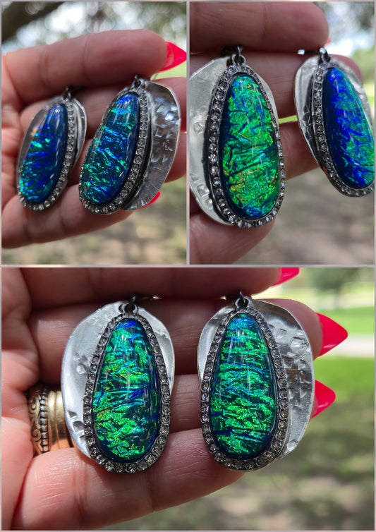 Triplet Opal Spoon Earrings