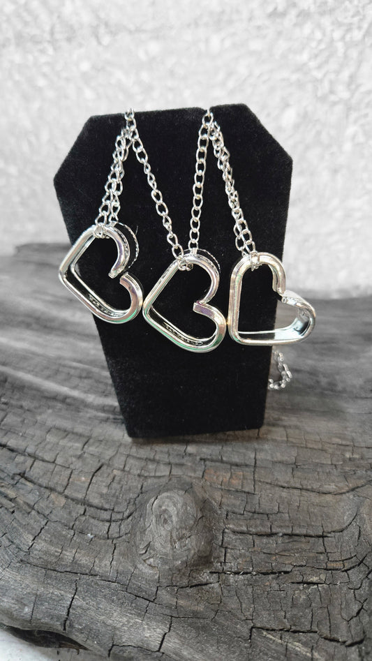 Mother and Daughter Matching Hearts special hand-stamped 《 1 heart necklace Up to 5 Characters》