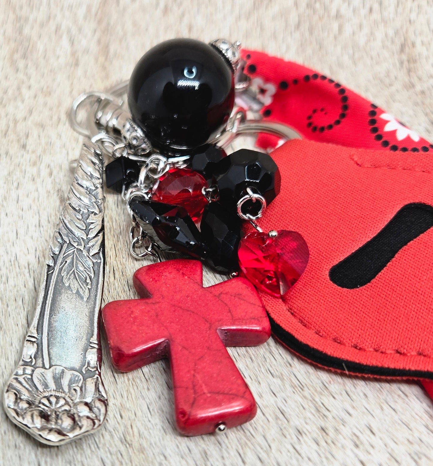 Red Charmed Keychain