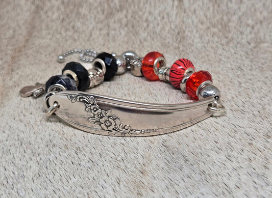 Orange and Black Charmed Bracelet