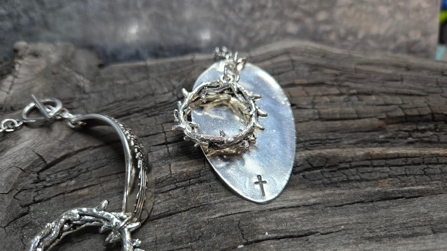 Silver Crown Thorn Necklace